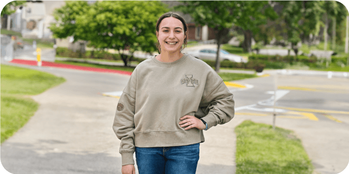 Pro Standard Women's Iowa State Taupe Fleece Crewneck Sweatshirt